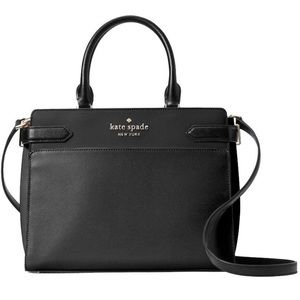 Kate Spade Staci Medium Safiano Leather Satchel Purse - Blk